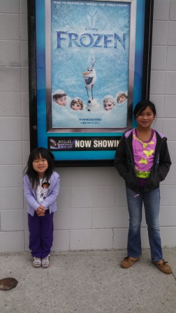 Kasen and Karis at Frozen movie